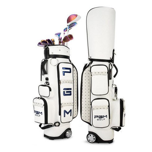 PGM 스트레이트 골프 가방 트레일러 표준 가방 의류 가방 여성 골프 가방, 흰색 바퀴형 캐디백