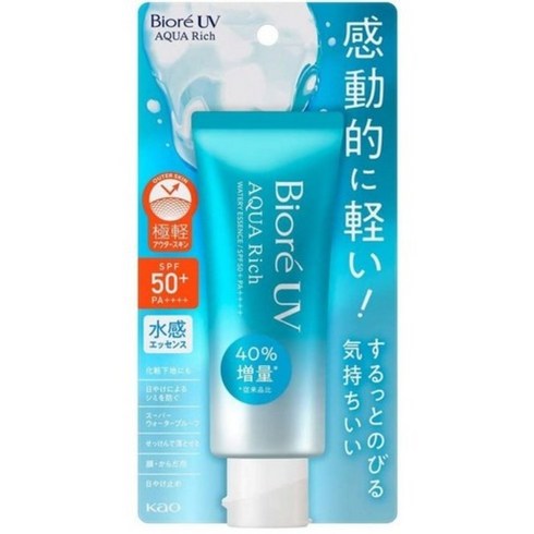 순이유 - 비오레 아쿠아 리치 워터리 에센스 SPF50 선크림 50ml 선블록/선크림/선로션, 70g, 4개