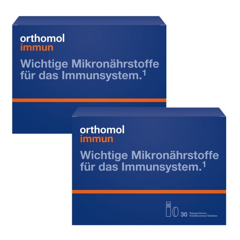 오쏘몰 이뮨 30일 1+1 2박스 orthomol 독일 종합비타민(드링크+정제), 2개, 30병