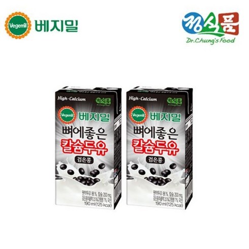 담백한 베지밀A 검은콩두유 190ml x 80팩 - 베지밀 뼈에좋은 칼슘 두유 검은콩 190mlx80팩, 190ml, 80개