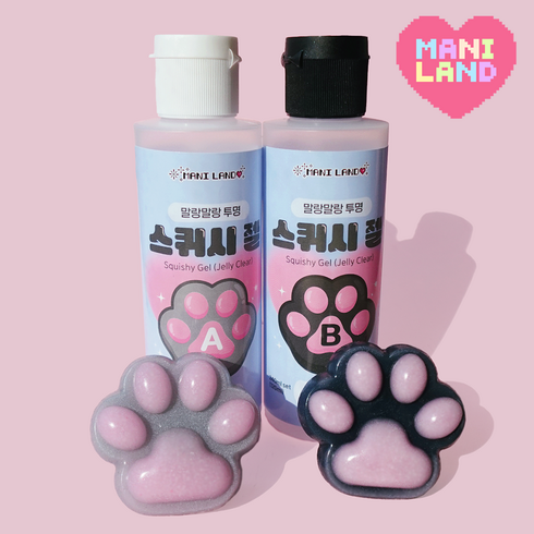 마니랜드 - 마니랜드 스퀴시 젤 240ml / 공예용 말랑이 슬라임 만들기 DIY 스퀴시젤, 1개, B. 블루라벨-말랑 투명