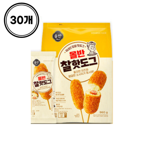 [신세계푸드] 올반키친 핫도그 30봉 골라담기, 80g, 30개, 찰핫도그 30봉