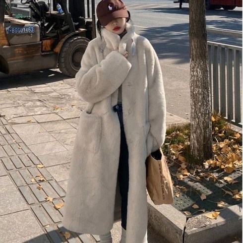 2023년 가성비 최고 밍크코트 - ANYOU 예쁜 뽀글이자켓 털자켓 롱코트 따뜻한 인조 퍼 아우터 보온 밍크코트 겨울 여성 밍크코트