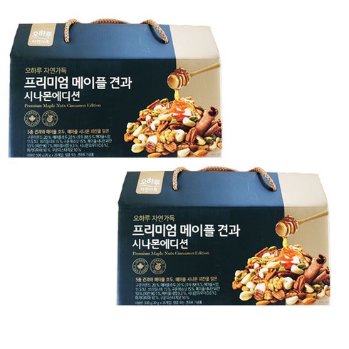 오하루 자연가득 프리미엄 메이플 견과 시나몬 에디션 25개 2박스, 500g