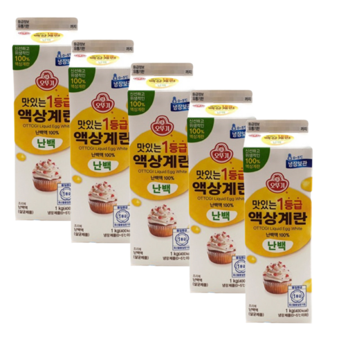 달걀흰자 - 오뚜기 맛있는 1등급 액상계란 난백 1kg 5개 오뚜기 살균 난백액 계란흰자