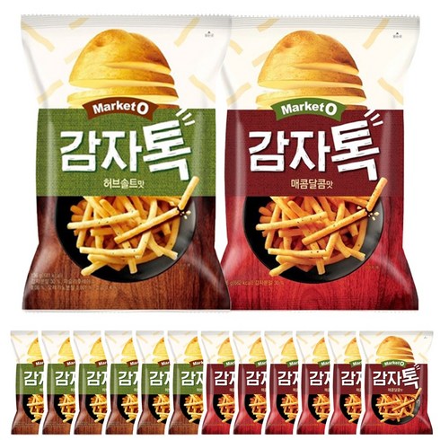 오잉톡 - 오리온 마켓오 감자톡 2가지맛 혼합 136g x 12개