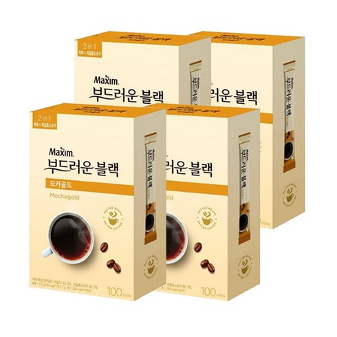 맥심 모카골드 부드러운 블랙 커피믹스, 2.7g, 100개입, 4개