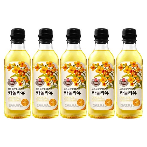 백설 카놀라유, 500ml, 5개