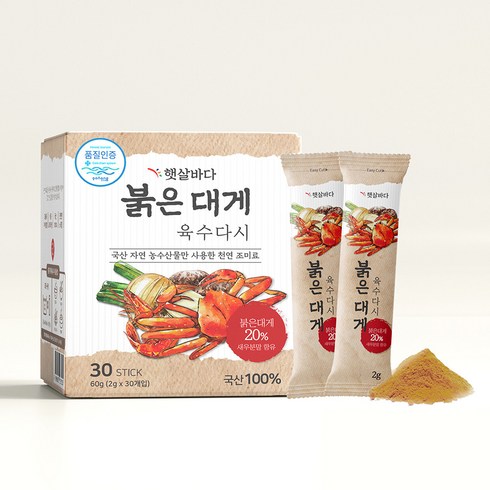 대게육수팩 - [햇살바다] 붉은대게 육수다시, 3개, 60g