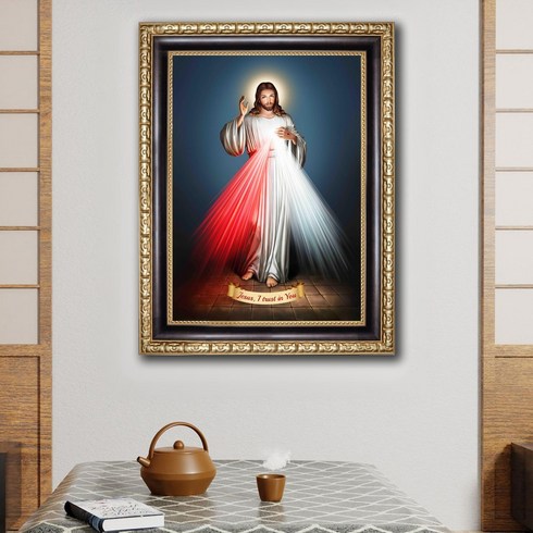 자비의 예수님 Divine Mercy 천주교 성화액자 53x40, 1골드