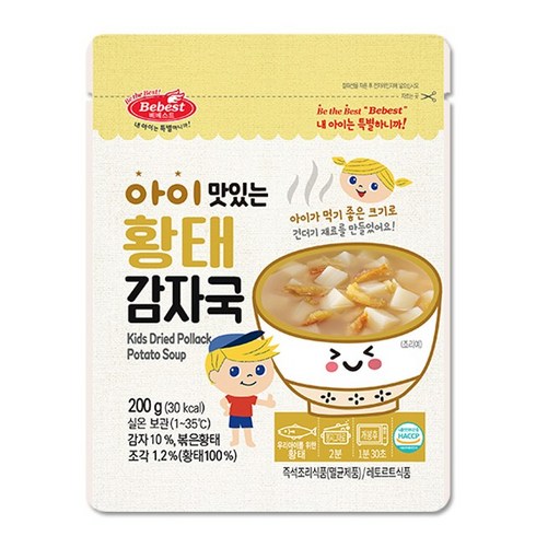 [아이국]닭고기감자국 - 베베스트 아이 맛있는 황태감자국 200g, 3개