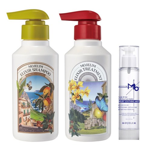 모제림 엘릭서 탈모샴푸 트리트먼트 300ml 2개세트+헤어미스트 100ml 두피케어 볼륨, 샴푸1+트리트먼트1