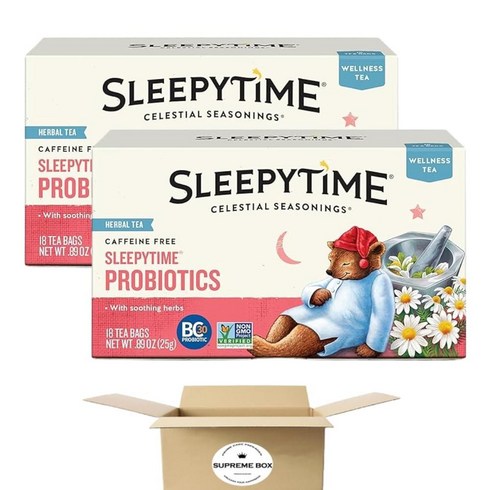 웰니스마더임당티 - Celestial-Seasoning Sleepytime Probiotics Herbal Wellness Tea Bags Caffeine Free 18 Count - Pack o