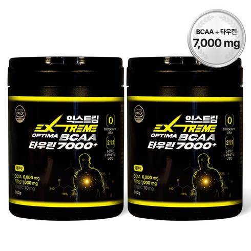 2023년 가성비 최고 bcaa - 익스트림 OPTIMA BCAA 타우린 7000+, 300g/2통(2개월분), 300g, 2개