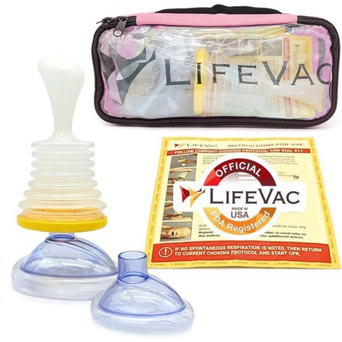 기도폐쇄응급키트 하임리히키트 질식방지키트 라이프백 LifeVac 휴대용 핑크, 1개