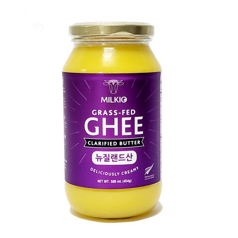 기버터 - (뉴질랜드) 밀키오 목초사육 방탄커피 기버터 Ghee 454g, 500ml, 1개