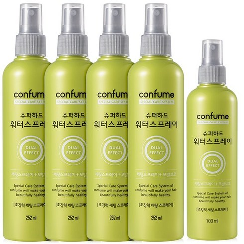 과일나라 컨퓸 슈퍼하드 헤어 워터스프레이, 252ml X4개 + 100ml X1개