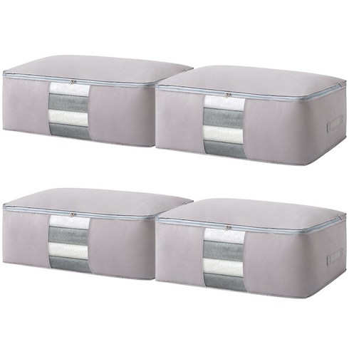 뷔이위이 패브릭 다용도 수납 이불정리함 대형 4p, 4개, 그레이