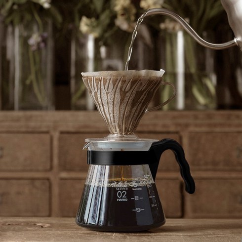 핸드드립세트 - 하리오 V60 커피 입문 핸드드립 세트, 서버 600ml + 드리퍼 + 계량스푼 + 여과지 40p, 600ml, 1세트