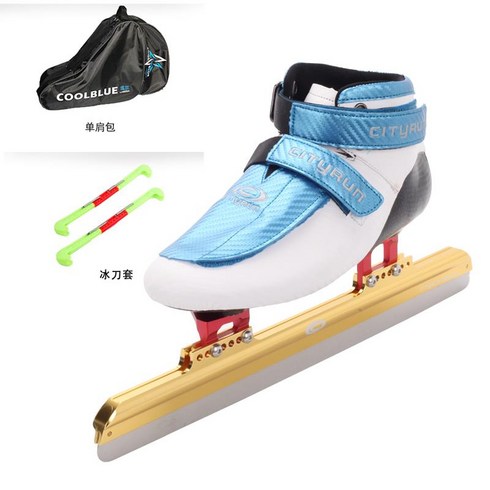 시티런 쇼트트랙 스케이트화 아이스 스피드스케이트화 빙상 훈련 신발 입문용, 250, 블루