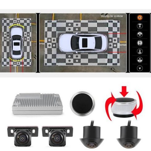 어라운드뷰가격 - 어라운드뷰 Carsanbo 모든 어라운드 뷰 360 도 버드 3D 카메라 자동차 서라운드 파노라마 시스템 순환 검토 DVR 녹음기 모니터링 1080P, 1) only 360