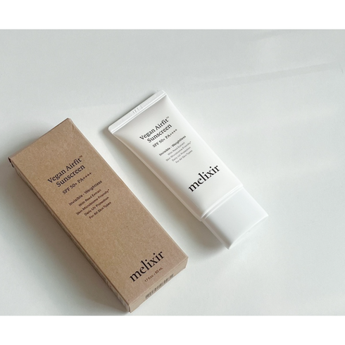 비건에어핏선스크린 - [본사정품] melixir 멜릭서 비건 에어핏 선스크린 50ml (SPF50+), 2개