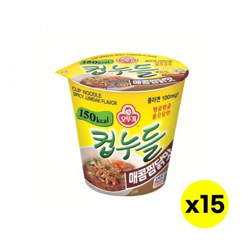 오뚜기 컵누들 매콤찜닭맛 45.5g, 15개