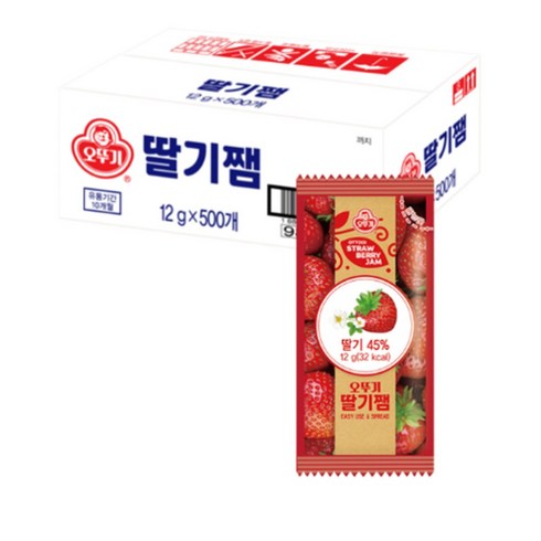 일회용딸기쨈 - 오뚜기 일회용 딸기쨈, 500개, 12g