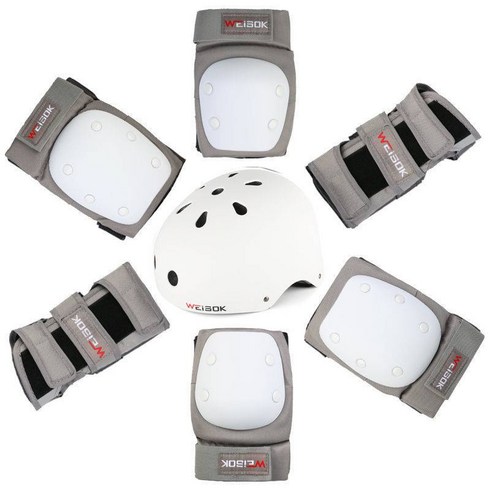 스케이트보드 가드세트 성인남녀 헬멧커버 인라인스케이트 밸런스카 대량, []여섯조각보호기어+헬멧, Xl
