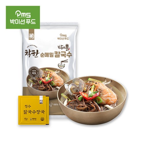 [박미선 착한] (특별구성) 순메밀칼국수 16인분 (면 140g x*16팩 + 장국 40g, 상세 설명 참조