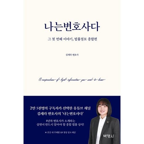 좋은변론좋은변호사 - 나는변호사다:그 첫 번째 이야기 법률정보 종합편, 박영사, 김세라