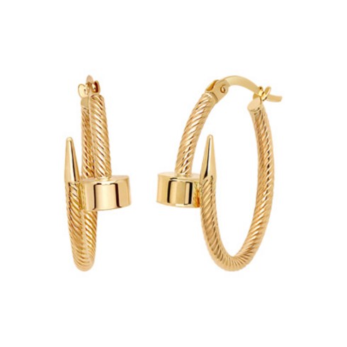 [골드팡] 14k 러스티네일 귀걸이(당일도착) 여성용 데일리 유니크 꼬임 럭셔리 우정템 커플 기념일 생일 여자친구 고급 선물추천