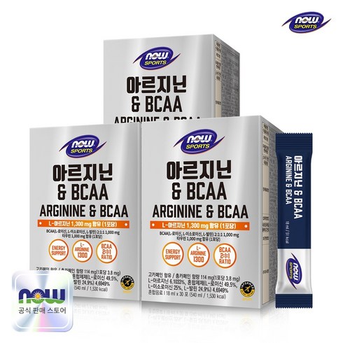 나우푸드 아르지닌&BCAA 30포 3박스 (3개월분), 540ml, 3개