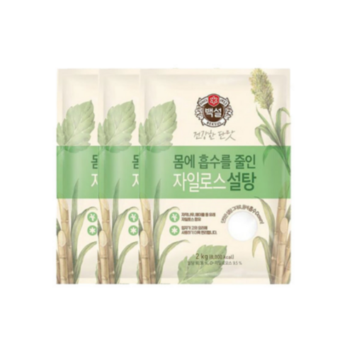 백설 하얀 자일로스설탕, 2kg, 3개