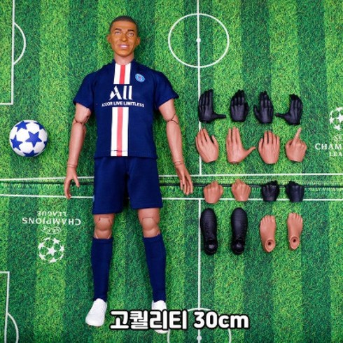 축구선수 피규어 메시 호날두 네이마르 음바페 모형 굿즈 대형 30cm, 단일사이즈, 파리 음바페