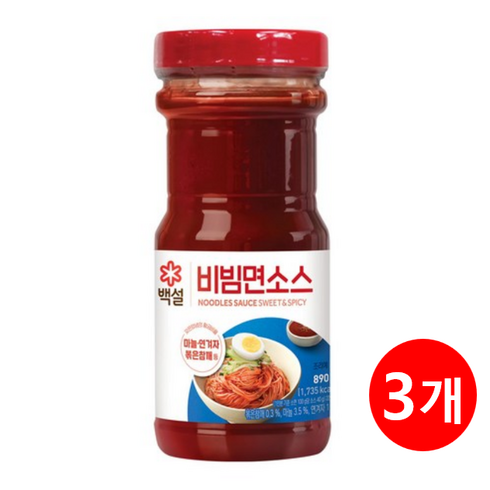 백설비빔면소스 - 백설 면비빔소스, 3개, 890g