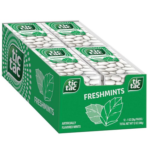 틱택 - 틱택 사탕 후레쉬민트 12팩세트 Tic Tac Freshmint Breath Mints, 348g, 1개