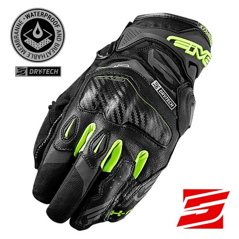 파이브 X RIDER WP 21 (BK/YEL) 4계절 글러브 장갑, BLACK, 1개