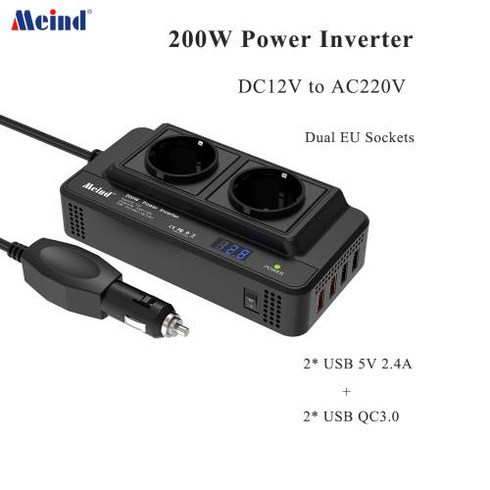 차량용인버터 - 추천 Meind 차량용 인버터 12V ~ 220V 전력 인버터 200W, 1개