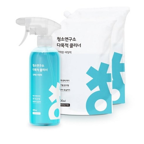 청소연구소 [청소연구소] 다목적 클리너 본품 480ml 1개 + 리필팩 1.5L 2개