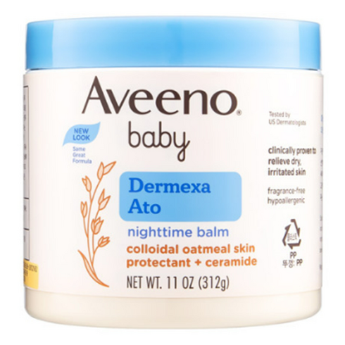 Aveeno Baby 이그지머 테라피 나이트타임 밤, 2개, 312g