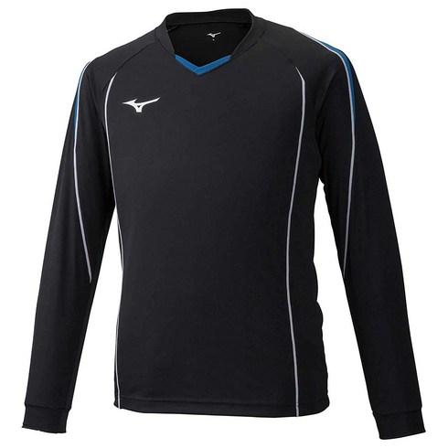 [Mizuno] 배구 볼웨어 게임 셔츠 (긴팔) 긴팔 V2MA9097 블랙 x 블루 일본 L (일본 사이즈 L 상당)