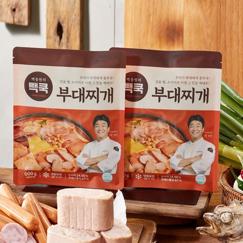 [홈쇼핑] [빠른배송] 백종원 빽쿡 부대찌개, 10개, 600g