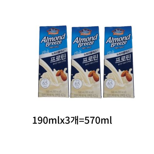 블루다이아몬드 아몬드 브리즈 뉴트리플러스 프로틴, 570ml, 24개