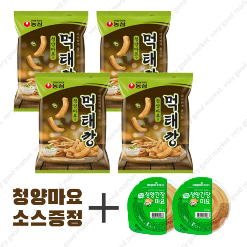 2023년 가성비 최고 먹태깡 - 농심 먹태깡 청양마요맛 60g x 4개 + 청양마요소스 2p 증정, 60g × 4개 + 소스 2p