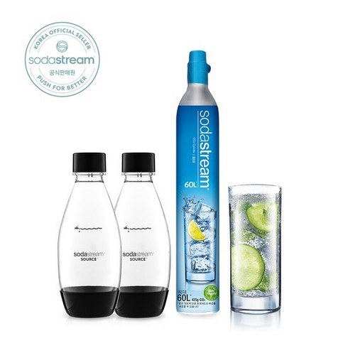 탄산실린더 스페어+500ml 트윈 스타일세트, 실린더 스페어+500ml 트윈 블랙