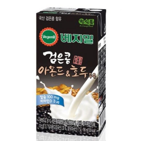 베지밀 검은콩 아몬드&호두 두유, 190ml, 48개