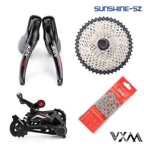 트렉fx2 SENSAH SRX PRO 로드 바이크 그룹셋 STI R/L 시프터 후방 변속기 카세트 체, 1142T, KMC