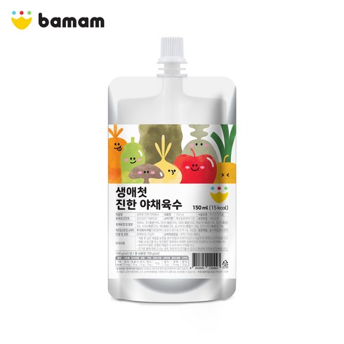 바맘 - 바맘 진한 야채육수 채소육수 채수팩, 15개, 150ml