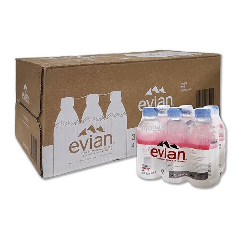 에비앙 생수 - 에비앙 천연광천수, 330ml, 24개